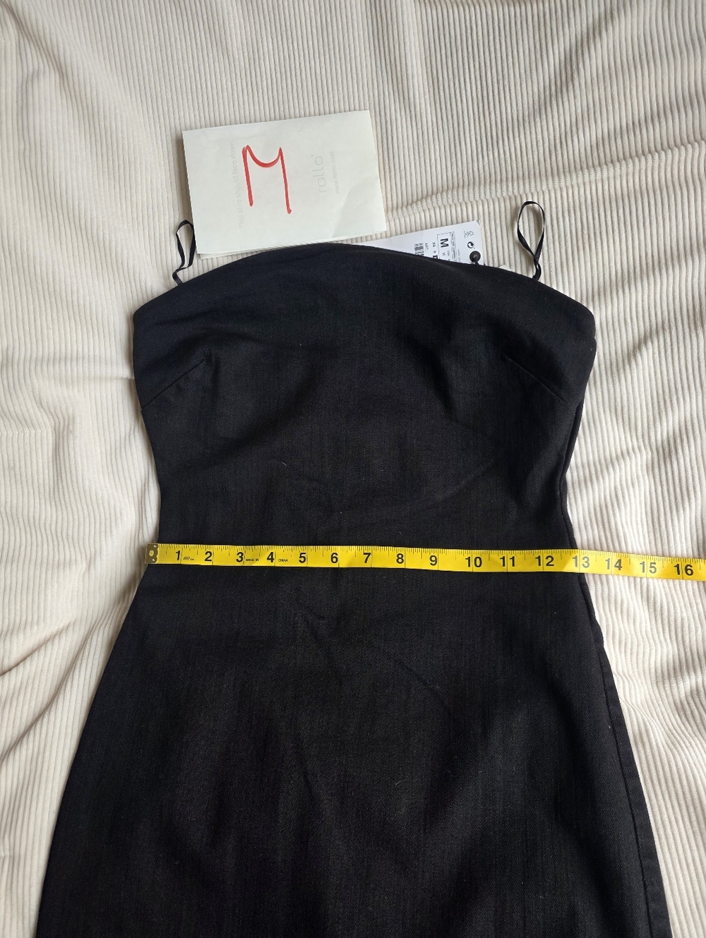 ZARA STRAPLESS FITTED DENIM DRESS FRAYED BLack BNWT - Picture 9 of 16